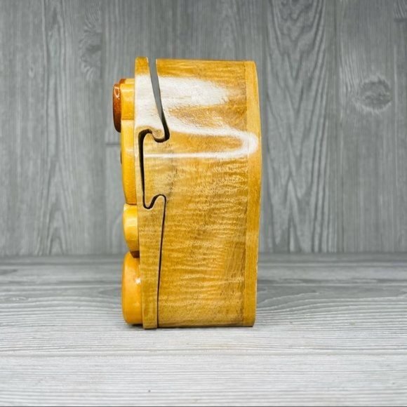 Hand made stained wooden hello kitty puzzle box trinket box jewelry box unique - Picture 3 of 6